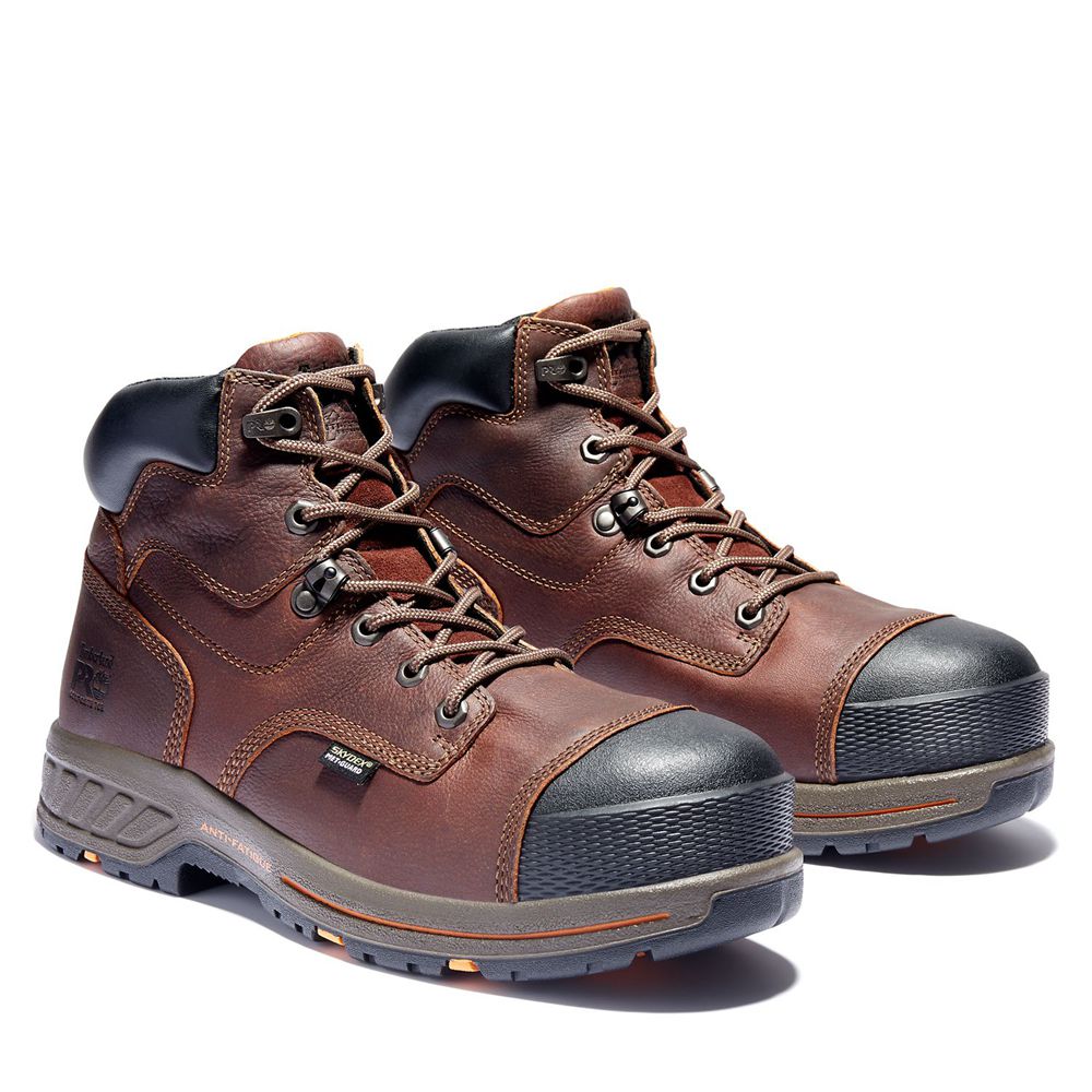 Bocanci De Muncă Timberland Barbati Maro/Negrii - Pro® Helix Hd 6\" Met Guard Comp Toe - Romania - HO